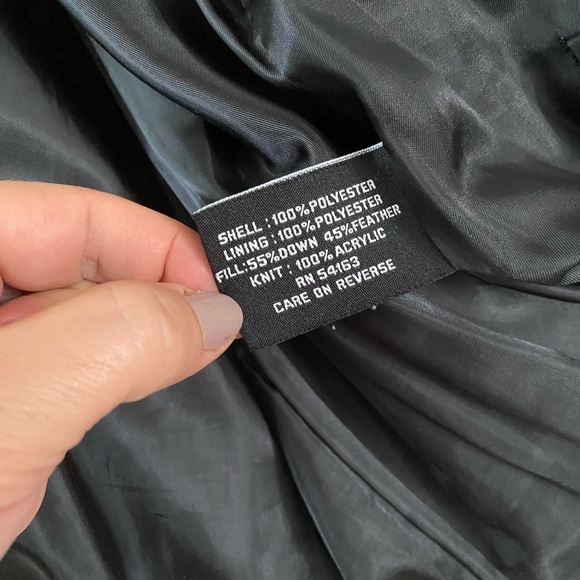 Guess Down Puffer Jacket Full Zip Down Feathers Black Women Small Winter - Picture 10 of 16